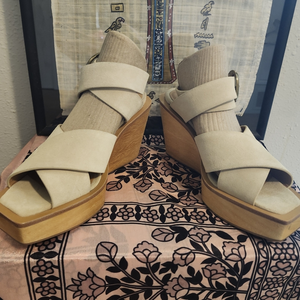 Rag &Bone Santiago Suede Criss Cross Wedge Sandal. NWOB - Picture 6 of 9